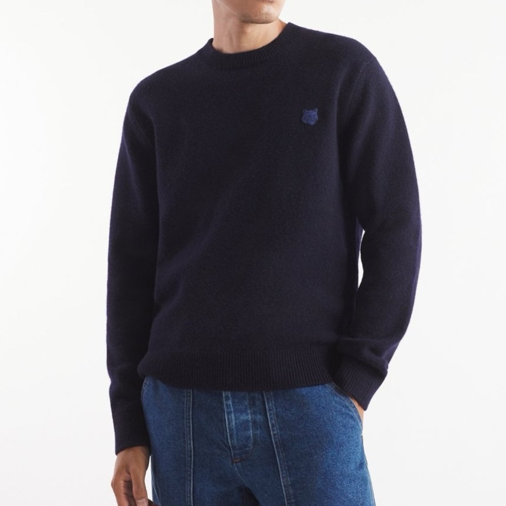 Maison Kitsune Fox Head Patch Lambswool Jumper Sw… - image 3